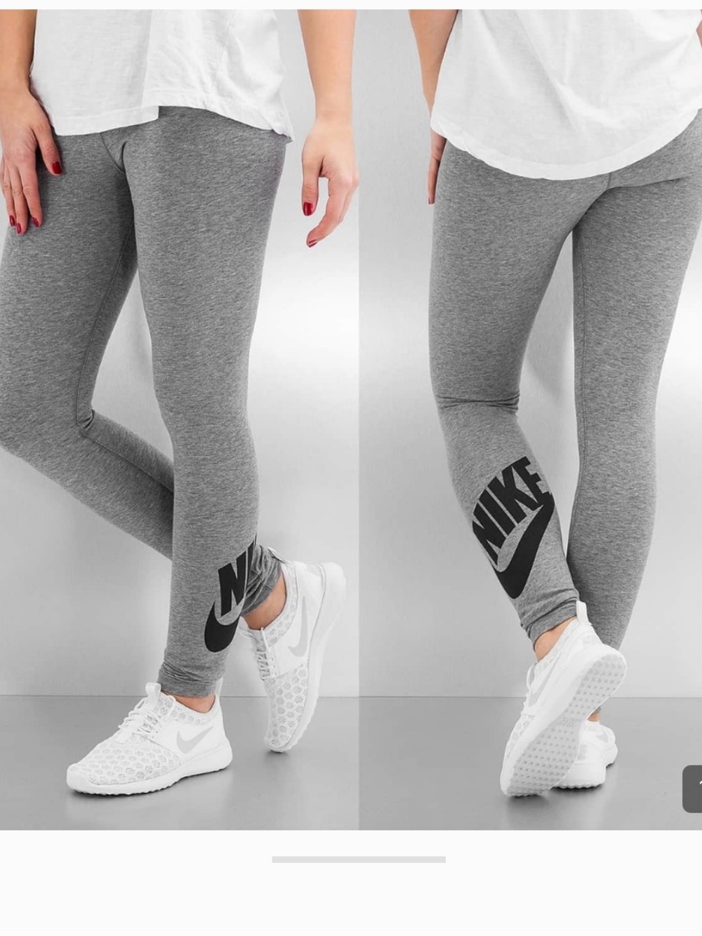 Nike Gray Leggings with Black Logo